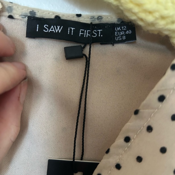 I Saw It First Beige Polka Dot Wrap Dress - Picture 3 of 7